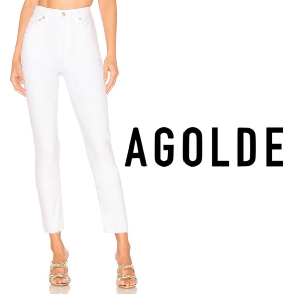 AGOLDE Nico High Rise Slim Fit - Blurred White - Size 27 - Picture 1 of 12